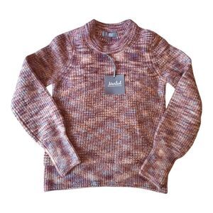 Marled Women's Maroon and Beige Knit Sweater